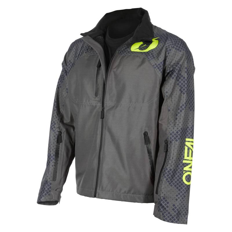 O'NEAL | Offroadregen-Jacke | Motocross Enduro Downhill MTB | Wasserdicht, Unterarmbelüftung | Shore Rain V.22 Jacket | Erwachsene | Grau Neon-Gelb | Größe M von O'NEAL