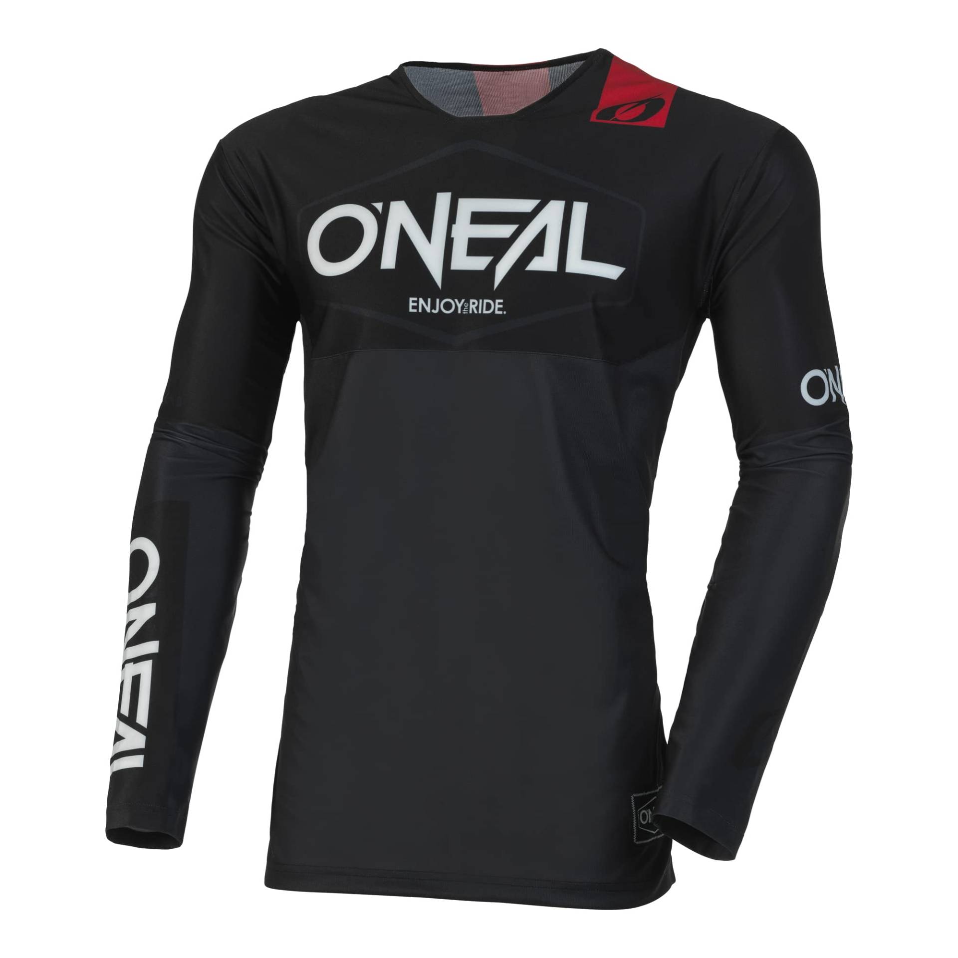 O'NEAL | Motocross-Shirt Langarm | MX Enduro DH FR Downhill Freeride | Athletische Passform, Schnell trocknend, Bündchenlose Ärmel | Mayhem Youth Jersey HEXX V.23 | Kinder | Schwarz Grau | Größe L von O'NEAL