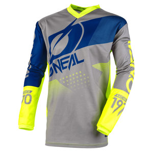 O'Neal Element Factor Motocross Jersey Grau Blau Gelb von O'Neal