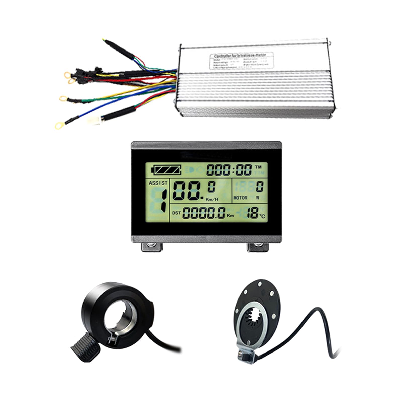 OAJABBGE Elektrisches Fahrrad Bürstenloser Motor Drehzahlregler LCD Display Elektrisches Fahrrad Sinuswellen Controller Roller Modifikationsset von OAJABBGE