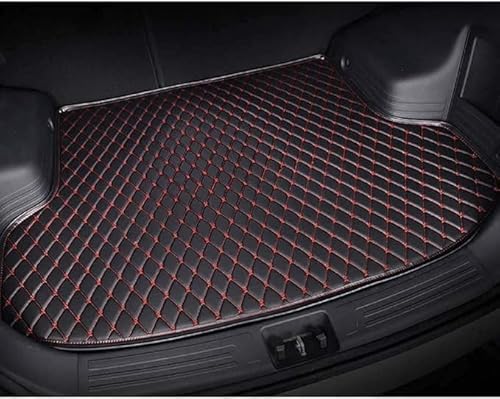 Auto Leder Kofferraummatten für Mazda CX-5 2017-2024,Kofferraum Cargo Schutzmatte Allwetter Wasserdicht rutschfest Kratzfestem Teppiche Interieur Zubehör,B-Black-Red von OBABO
