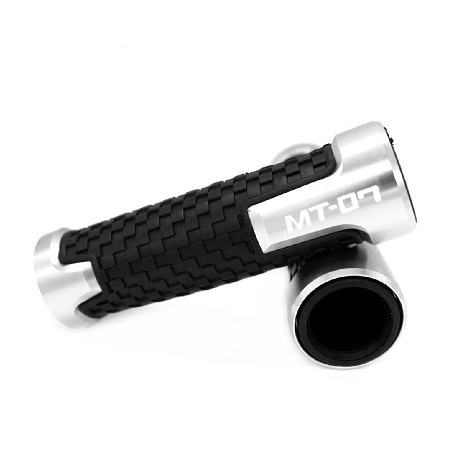 OBEEZI Universal Motorrad Lenkergriffe 7/8 "22mm Universal Motorrad Lenker Griff for YA@MAH*A MT-07 MT 07 Mt07 FZ07 FZ 07 2014-2018 2015 2016(Silver) von OBEEZI