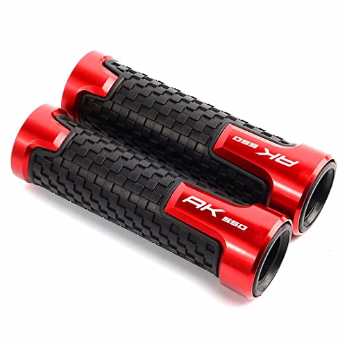 OBEEZI Universal Motorrad Lenkergriffe Motorrad Anti-Rutsch Roller Knopfgriff CNC 22mm Lenkergriff Griff for K*YM&CO AK550 AK 2017 2018 Abdeckung(Rosso) von OBEEZI