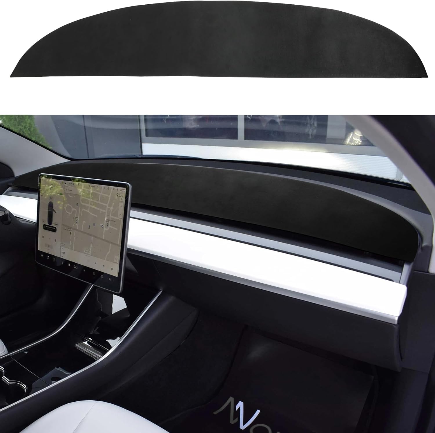 OBEST Armaturenbrett Abdeckung für Tesla zubehör Model Y/Model 3(2017–2023),Armaturenbrett Matte,Anti Rutsch Schmutzmatte Blendschutz-Abdeckungen Dashboard Matte,Sonnenschutz Matte von OBEST