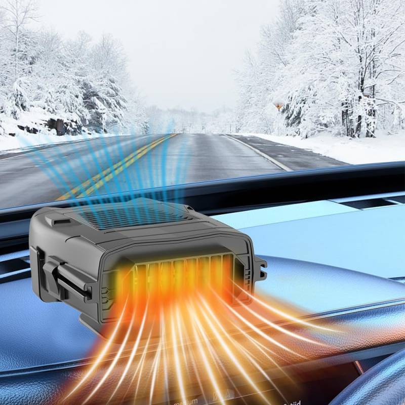 OBEST Auto Heizlüfter 24V,Tragbar heizung,Windschutzscheiben Defroster Demister ，Luftreiniger und Kühlventilator zum Die Meisten Autos，360° Rundum-Luftversorgung von OBEST