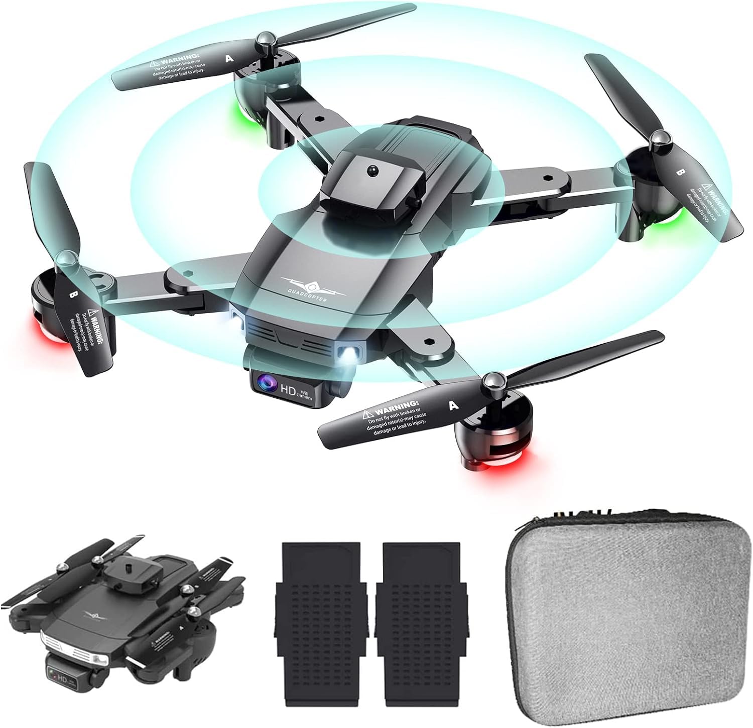 OBEST Drohne mit Kamera 4K, Faltbar RC Quadcopter mit FPV Live Übertragung, 360° Hindernisvermeidung, Höhenhaltung, 24-30 Minuten Flugzeit, 3D Flip, Kopflos Modus, Mini Drone für Kinder Anfänger von OBEST