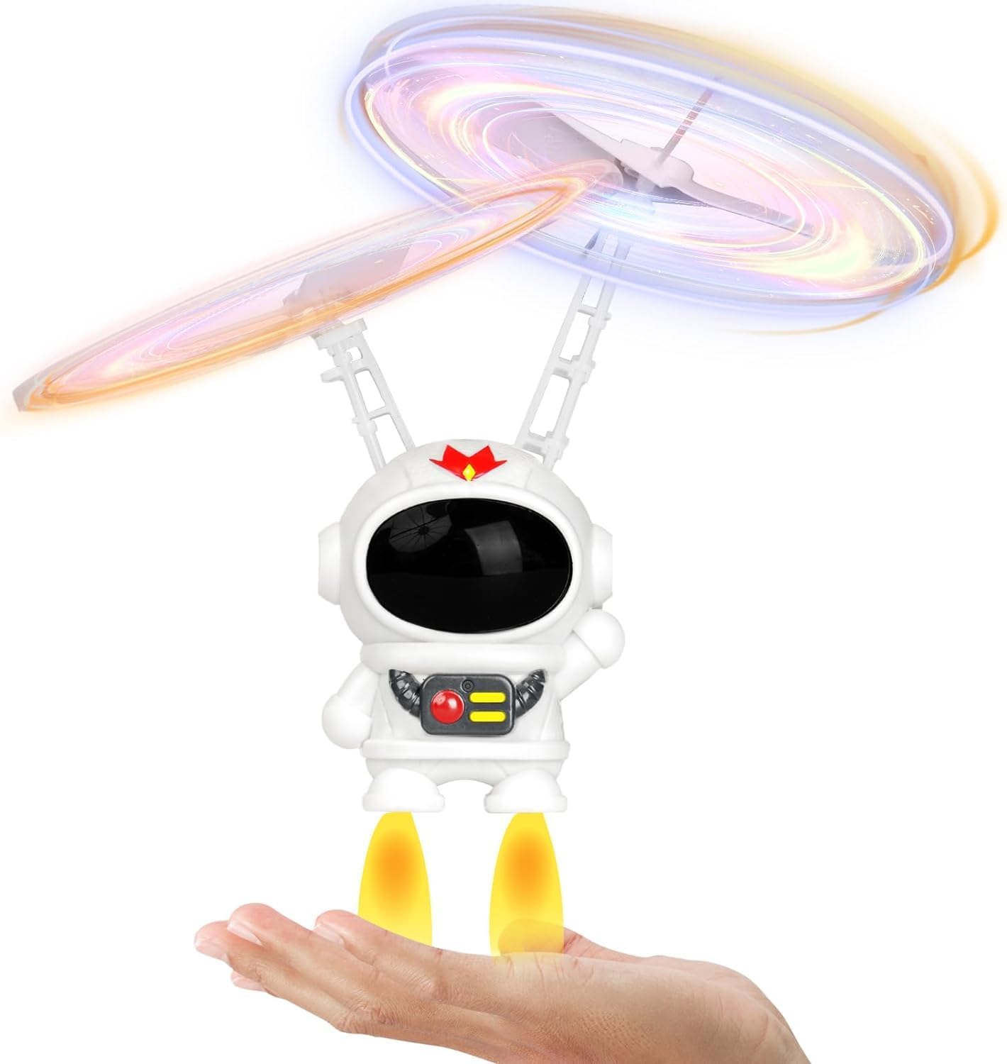 OBEST Fliegender Ball Flying Hover, Fliegendes Astronautenspielzeug, Mini Drohne Spielzeug Flying Orb Ball mit LED Licht, Zauberball Cooles Flugzeug Geschenke für Jungen Mädchen Indoor Outdoor von OBEST