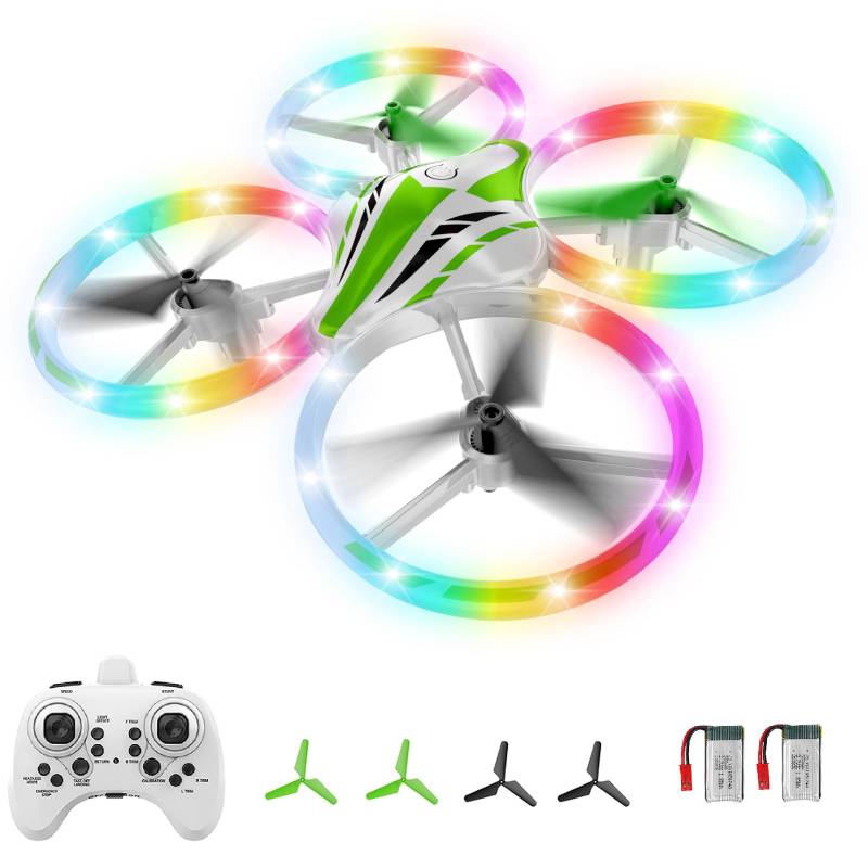 OBEST Mini Drohne für Kinder RC Quadrocopter mit coole LED Lichter 2 modulare Akkus 3D Flips Höhehalten und Kopflosem Modus Höhenhaltung Kinderdrohnen Spielzeug Geschenk für Anfänger Jungen von OBEST