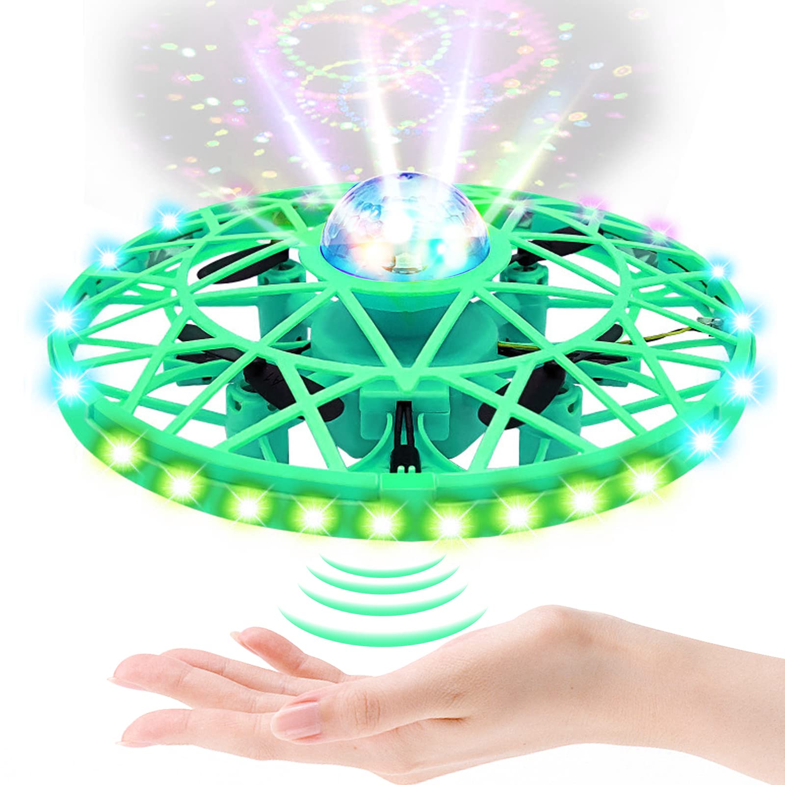 OBEST UFO Mini Drohne für Kinder, Flying Ball Handgesteuerter Fliegender Ball, Fliegendes Spielzeug, Hubschrauberspielzeug mit 360 ° Rotierenden und LED Leuchten für Kinder und Erwachsene von OBEST