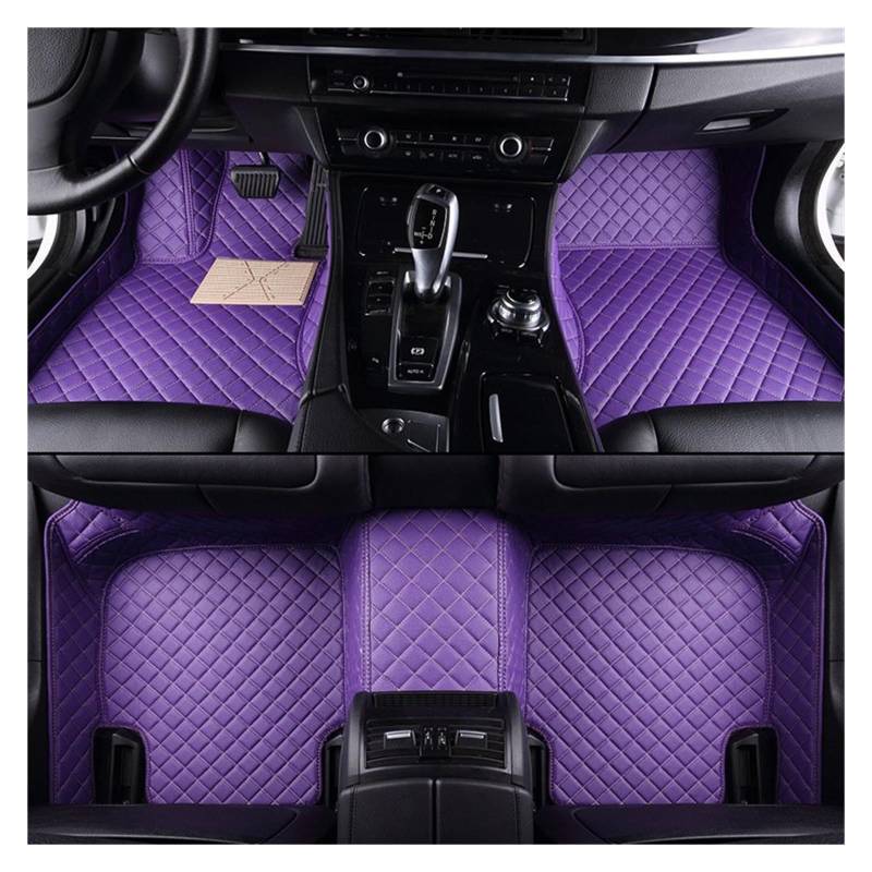 Automatten Für Skoda Für Yeti 2014 2015 2016 2017 Auto Teppich Boden Matte Auto Zubehör Custom Car Fuß Pad Zubehör Auto Fussmatten Set (Farbe : Lila) von OBIOZZ