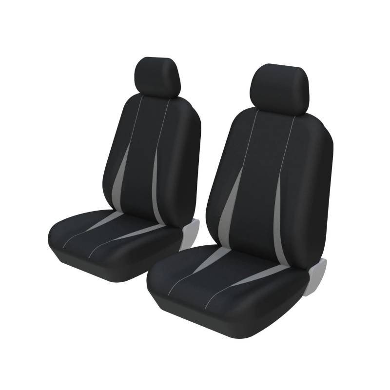 OBIOZZ AutositzbezüGe Universal Volle Auto Vorne Und Hinten Sitzbezüge Protektoren Set Für 05 Für Polo Für Kia Für Rio II Für Ibiza Sitzschoner SitzbezüGe (Color : Front Gray) von OBIOZZ