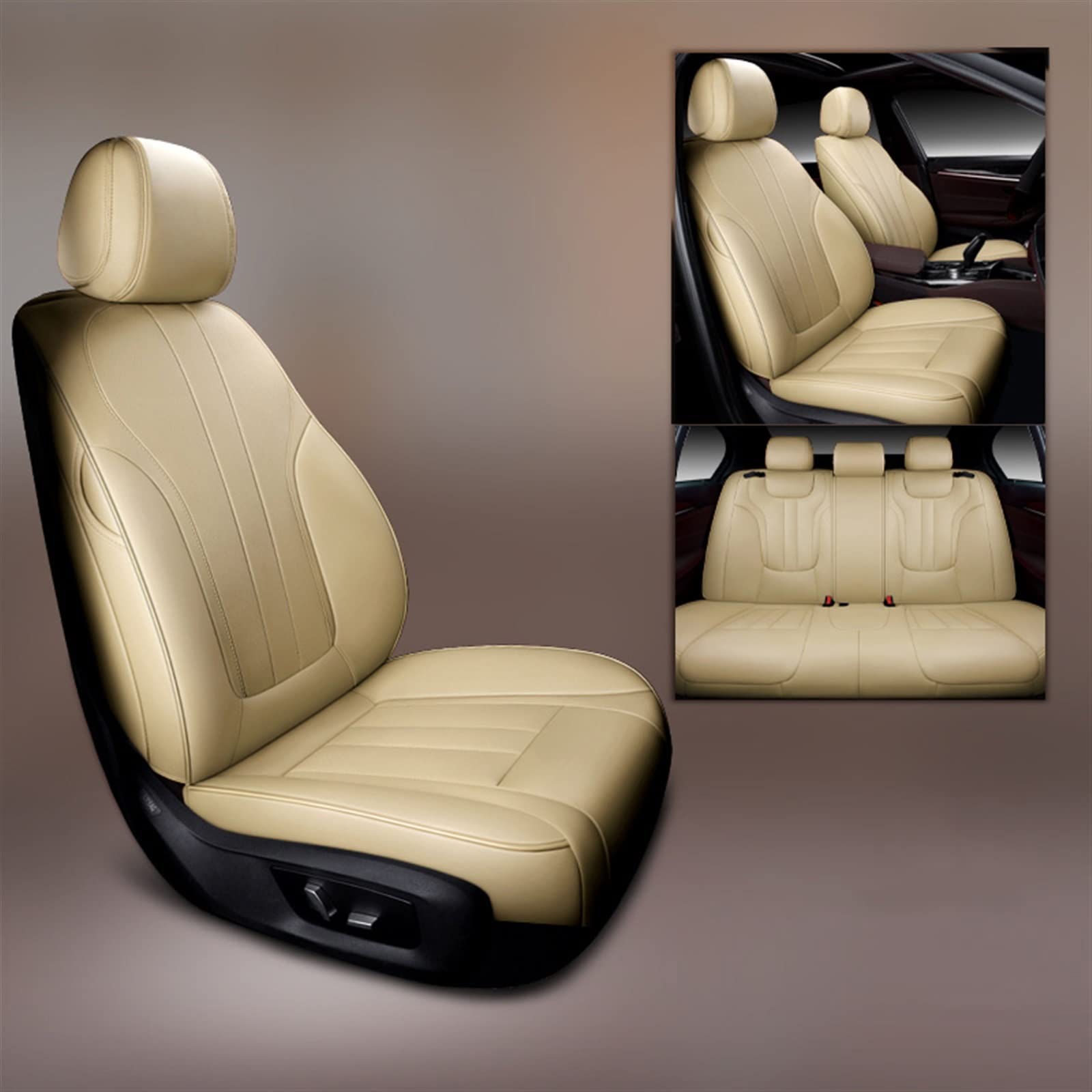 OBIOZZ Echtes Leder Autositzbezug Für Mercedes W212 W203 Ml W164 W205 W210 Vito W204 Für Vito W639 Gl X164 Gls SLK Gle Glb Sitzbezug (Farbe : Beige) von OBIOZZ