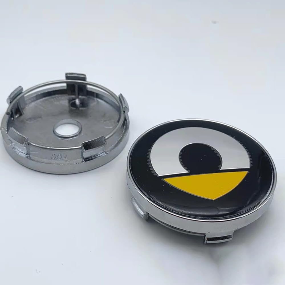 OBONG 4 Stück Auto Nabendeckel Radnabenkappen Kompatibel mit für Smart Eq Fortwo Forfour 453 451 452 450 454 Roadster 56mm 60mm Radmittelkappen Nabenkappen Zubehör,B-60mm von OBong