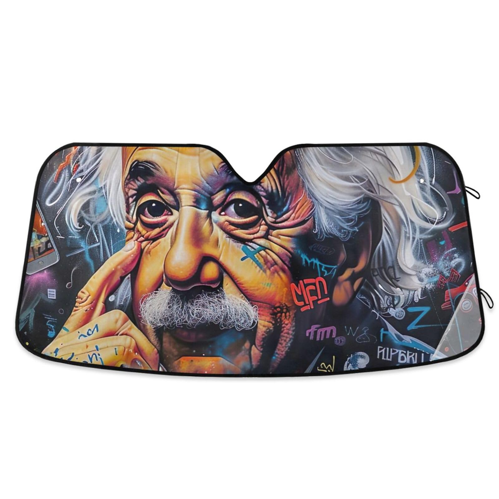 Albert Einstein's Face Auto Windschutzscheibe Sonnenschutz UV Reflektor Auto Frontscheibe Sonnenschutz hält Ihr Fahrzeug kühl von ODAWA