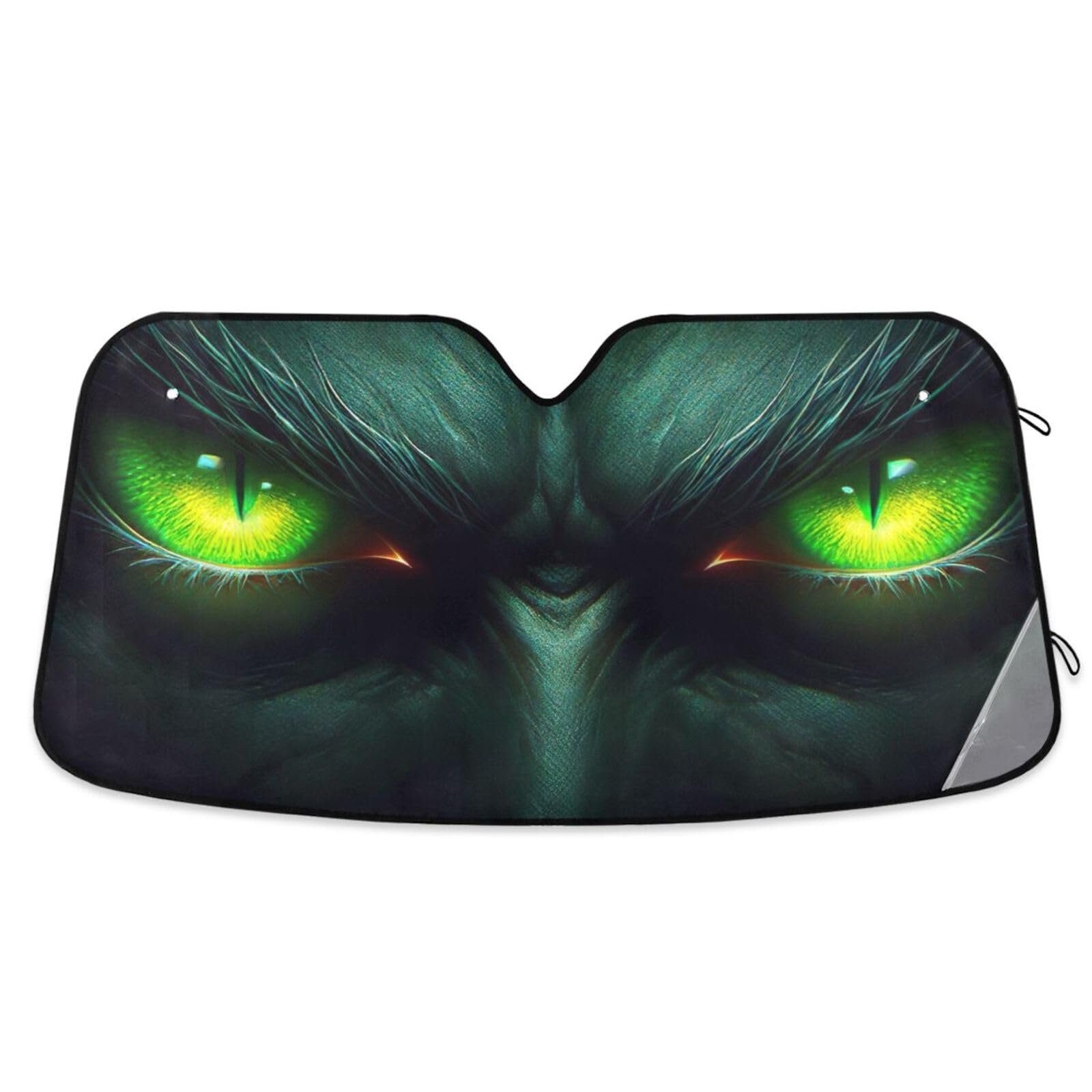 Green Evil Eyes Auto Windschutzscheibe Sonnenschutz UV-Sonnen- und Hitzereflektor Sonnenschutz Hitzeschutz von ODAWA