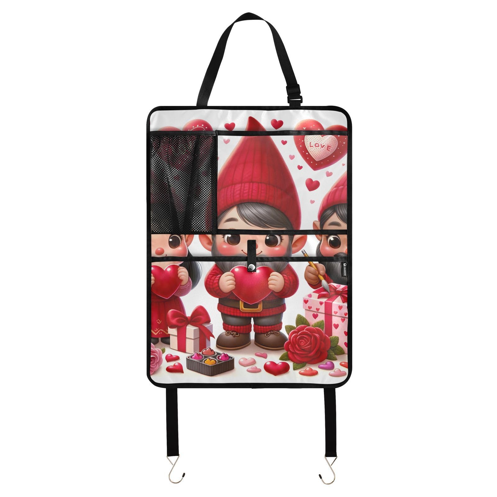 ODAWA Love Gnomes Auto-Kickmatte mit Tasche, 2 Stück, für Rücksitzbezug für Kinder von ODAWA