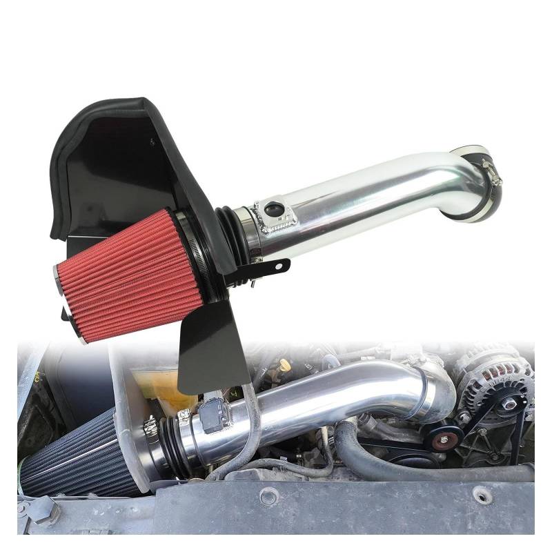 Auto Ansaugrohr Für GMC Für Sierra 1500 Für Yukon 4,8 5,3 6,0 09-14 Auto 4 Zoll Cold Air Intake Kit Mit Hitzeschild von ODKBFG