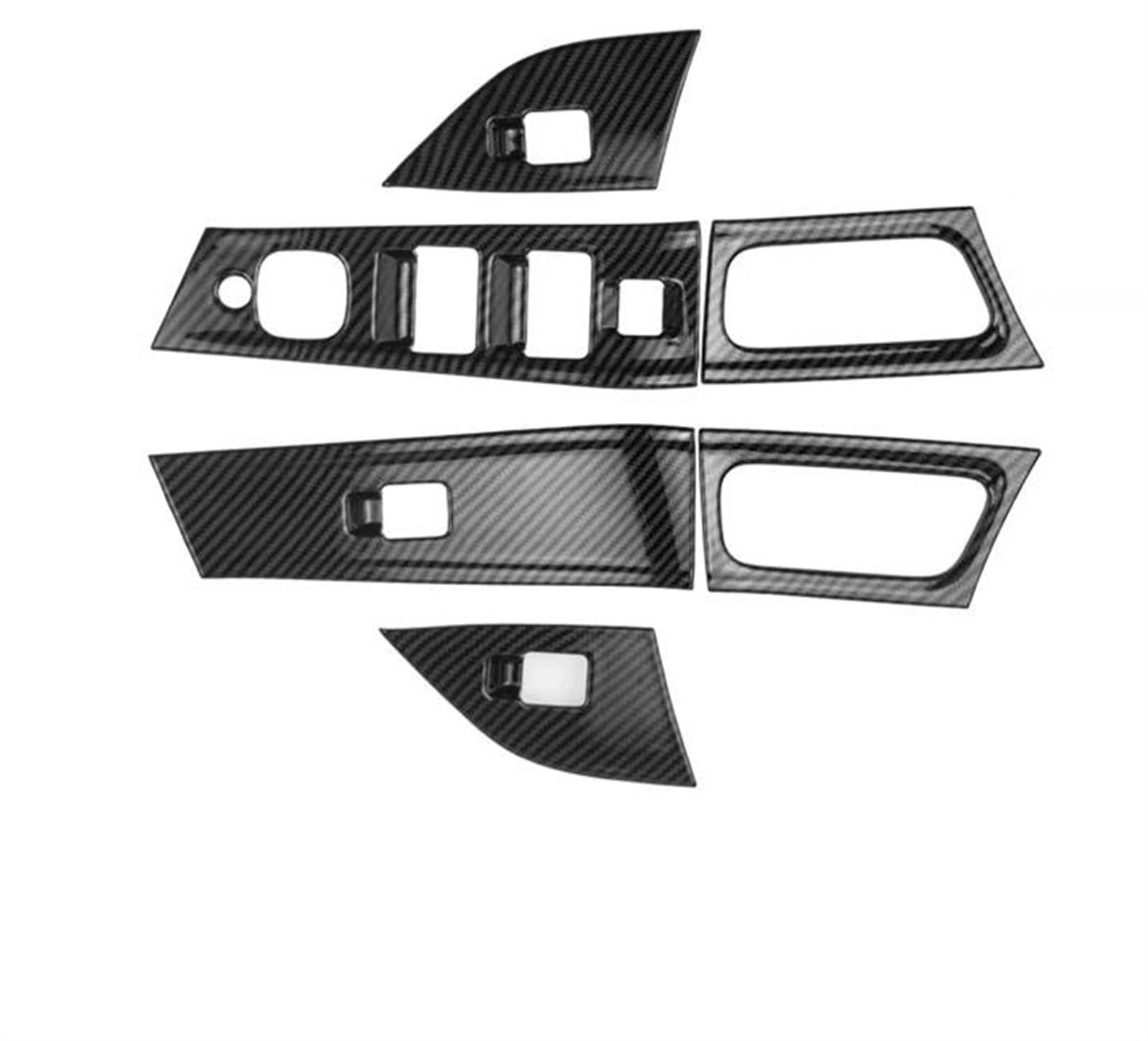 Auto InnentüRgriffschalen Abdeckungs Aufkleber ABS Carbon Faser Farbe Fensterheber Schalter Taste Panel Abdeckung Trim Für Mazda BT50 2010-2014 2015 2016 2017 2018 2019 2020(Right Drive 6pieces) von ODKBFG