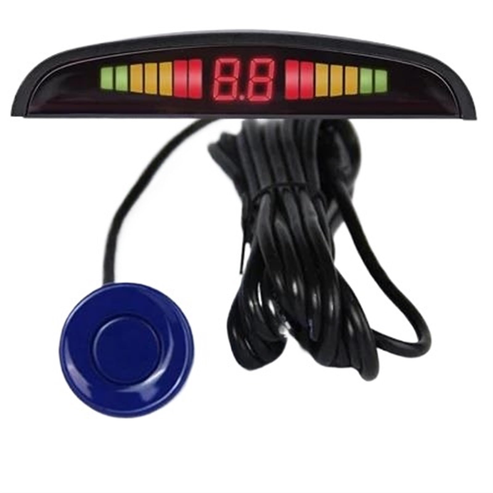 Hinten Vorne Umkehr Radarsensor Auto Für Parktronic Parkplatz Sensor Mit 4 Sensoren Reverse Backup Parkplatz Radar-Monitor Detektor System Hintergrundbeleuchtung Display(Blau) von ODKBFG