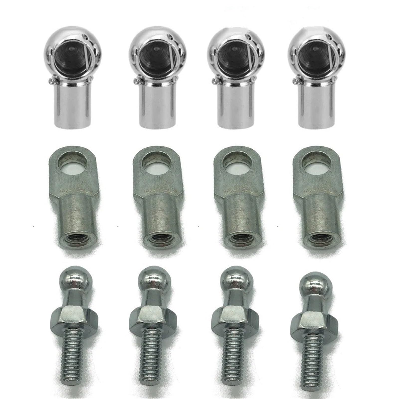 Hydraulische Gasdruckfeder 4 Stück M8/M6 Universal 10 Mm Hinterer Kofferraum Vorne Motorhaube Gasdruckfeder Endstück Anschluss Kugelbolzengelenk Ventilfederschraube Motorhauben Gasfeder(4pcs-Inner 6mm von ODKBFG