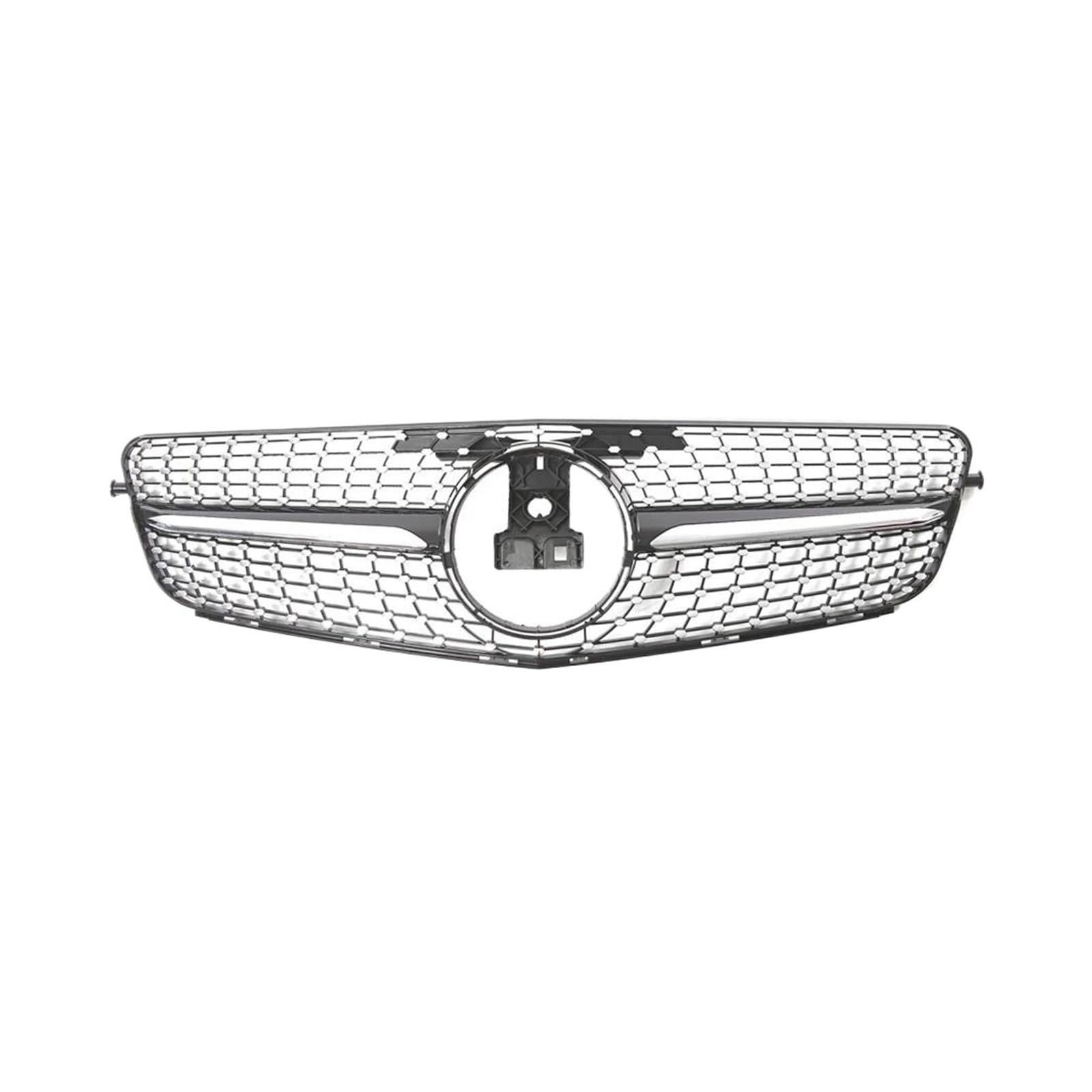 Kühler Für Benz C W204 C43 2008-2014 C180 C200 C250 C300 Für AMG GT Diamant Tuning Front Stoßstange Kühlergrill Haube Grill Grill(Diamond-Black) von ODKBFG