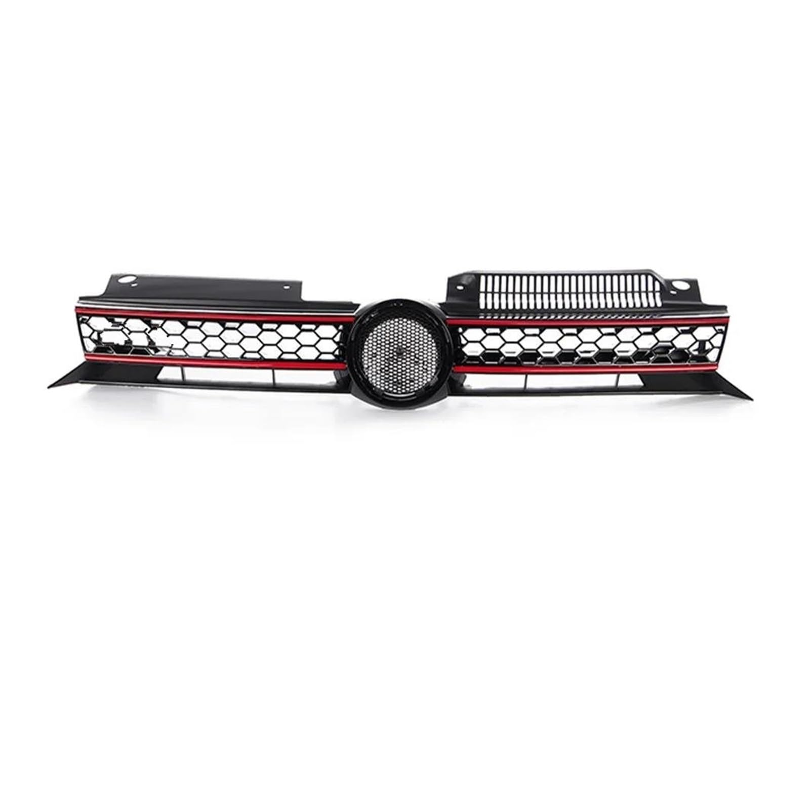 Kühler Für VW Für Golf 6 MK6 2009-2013 Oberer Kühlergrill Aus Wabengitter, Renngrills Vorn Für Den Für GTI-Stil Vorderer Stoßfänger-Mittelgrill Grill(Red Line) von ODKBFG