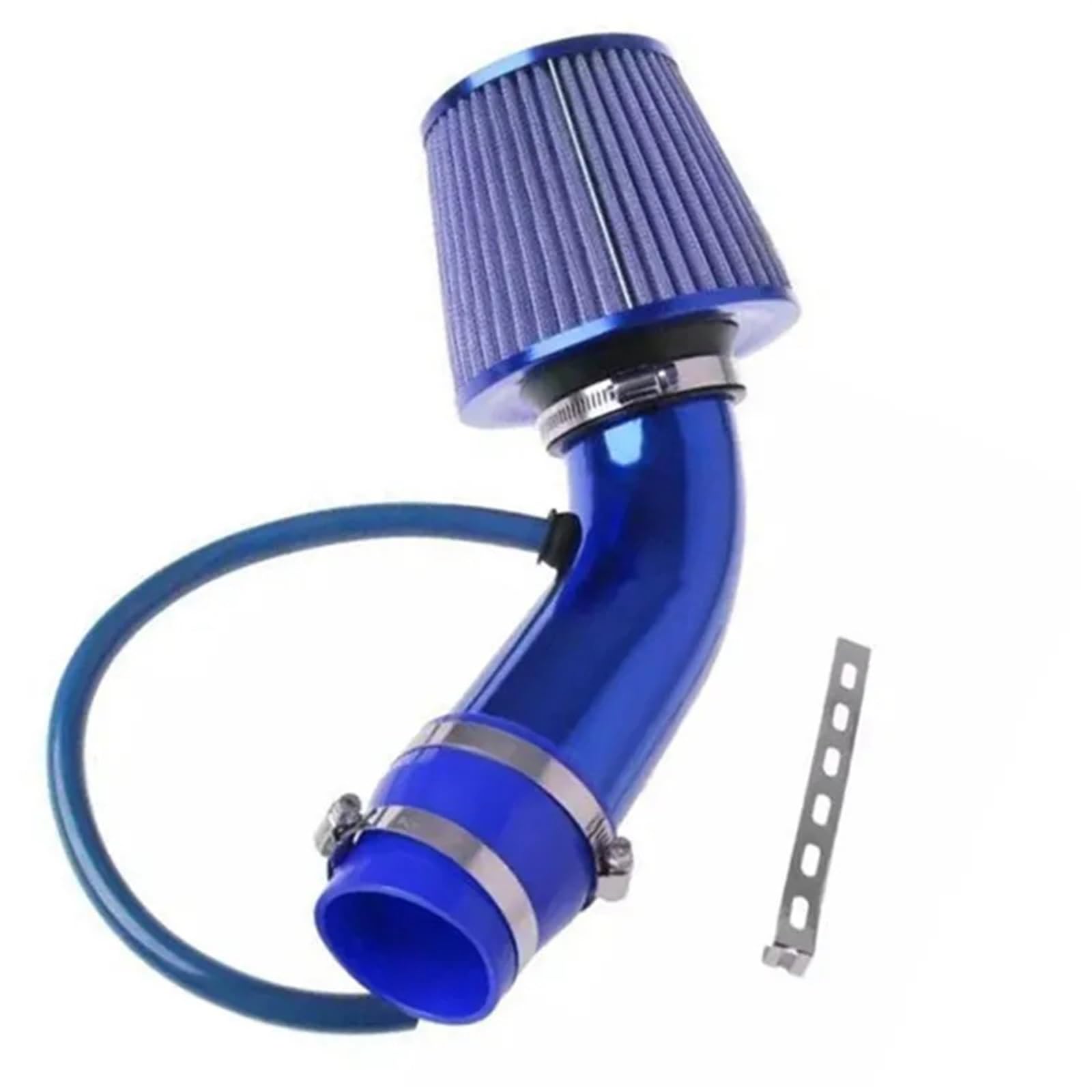 Luftschlauch Lufteinlassschlauch Universal 3 "76mm Auto Auto Racing Cold Air Intake Rohr Turbo Induktion Rohr Rohr Kit Mit Luftfilter Kegel Aluminium DIY Ansaugrohr(Blau) von ODKBFG