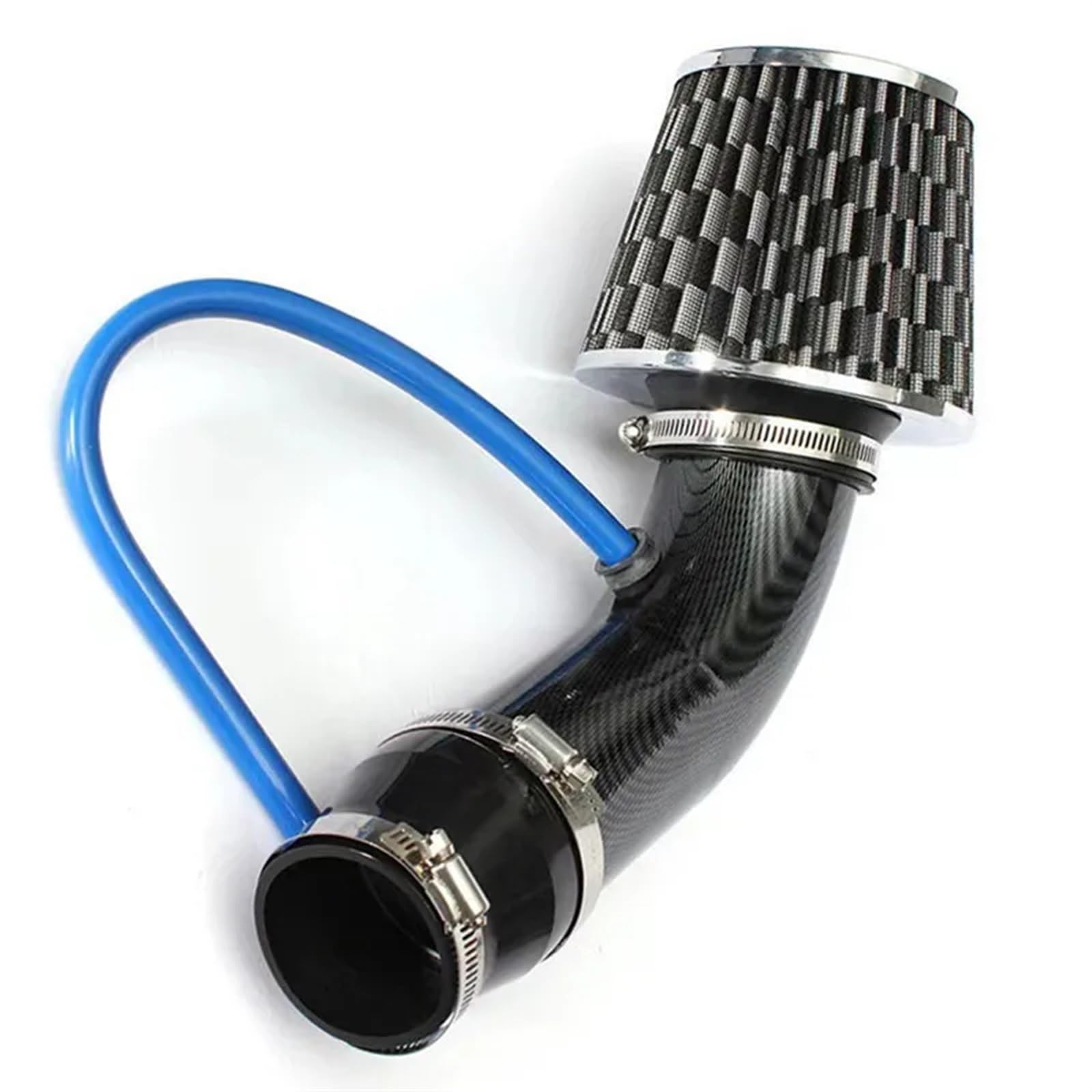 Luftschlauch Lufteinlassschlauch Universal 3 "76mm Auto Auto Racing Cold Air Intake Rohr Turbo Induktion Rohr Rohr Kit Mit Luftfilter Kegel Aluminium DIY Ansaugrohr(Carbon) von ODKBFG