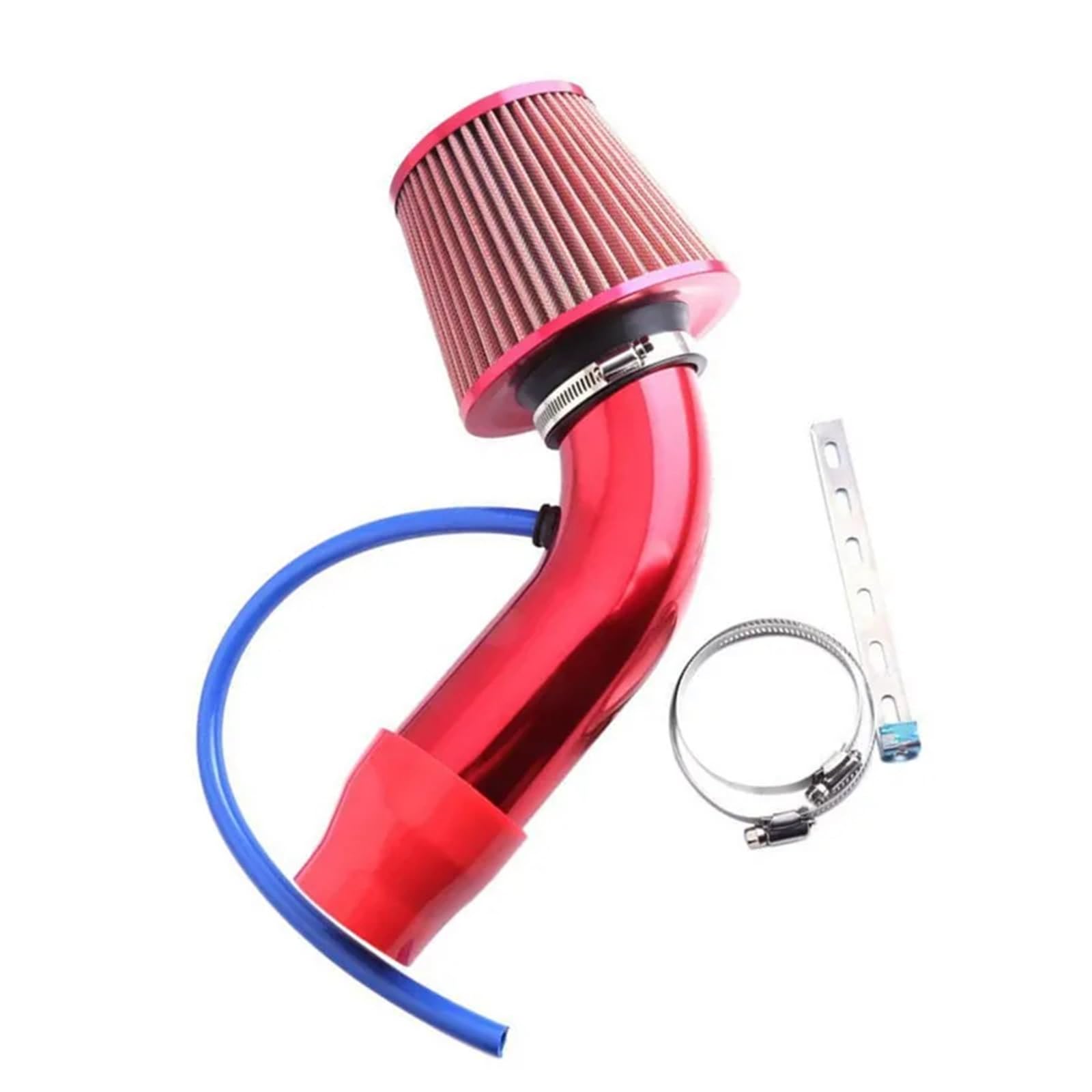 Luftschlauch Lufteinlassschlauch Universal 3 "76mm Auto Auto Racing Cold Air Intake Rohr Turbo Induktion Rohr Rohr Kit Mit Luftfilter Kegel Aluminium DIY Ansaugrohr(Rot) von ODKBFG