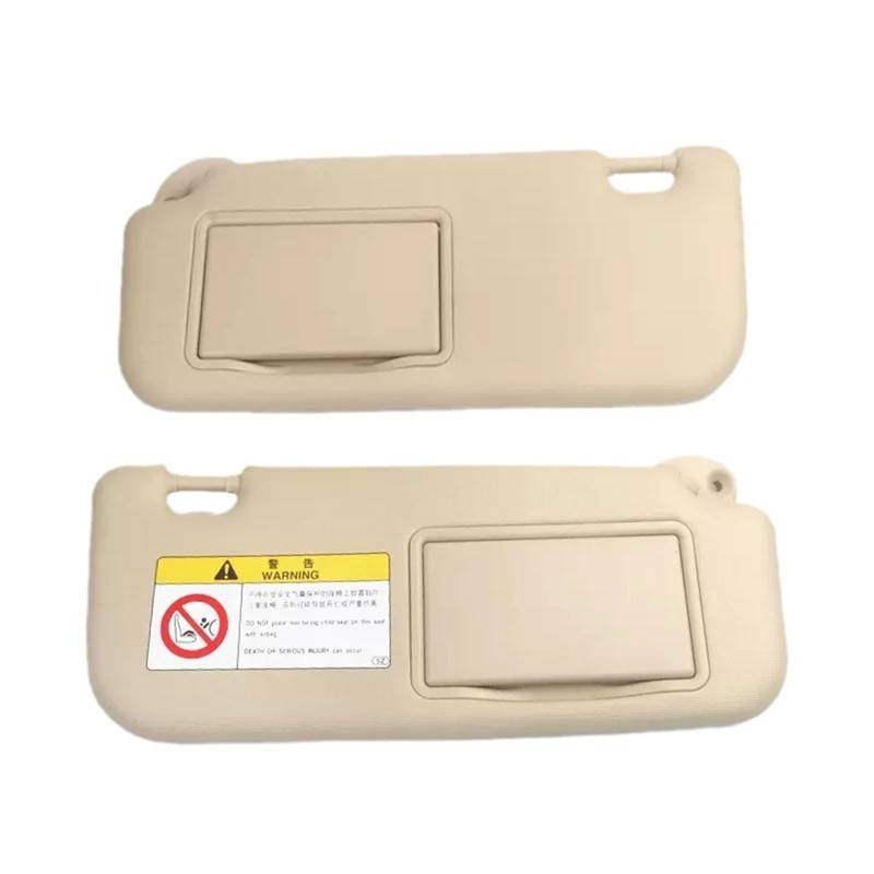 Sonnenblende Grau Beige Auto Sonnenblende Mit Spiegel 2 Stücke Auto Interne Zubehör Für Toyota Für Corolla Levin 2014 2015 2016 2017 2018 Auto Sonnenschutz(Beige A Pair) von ODKBFG