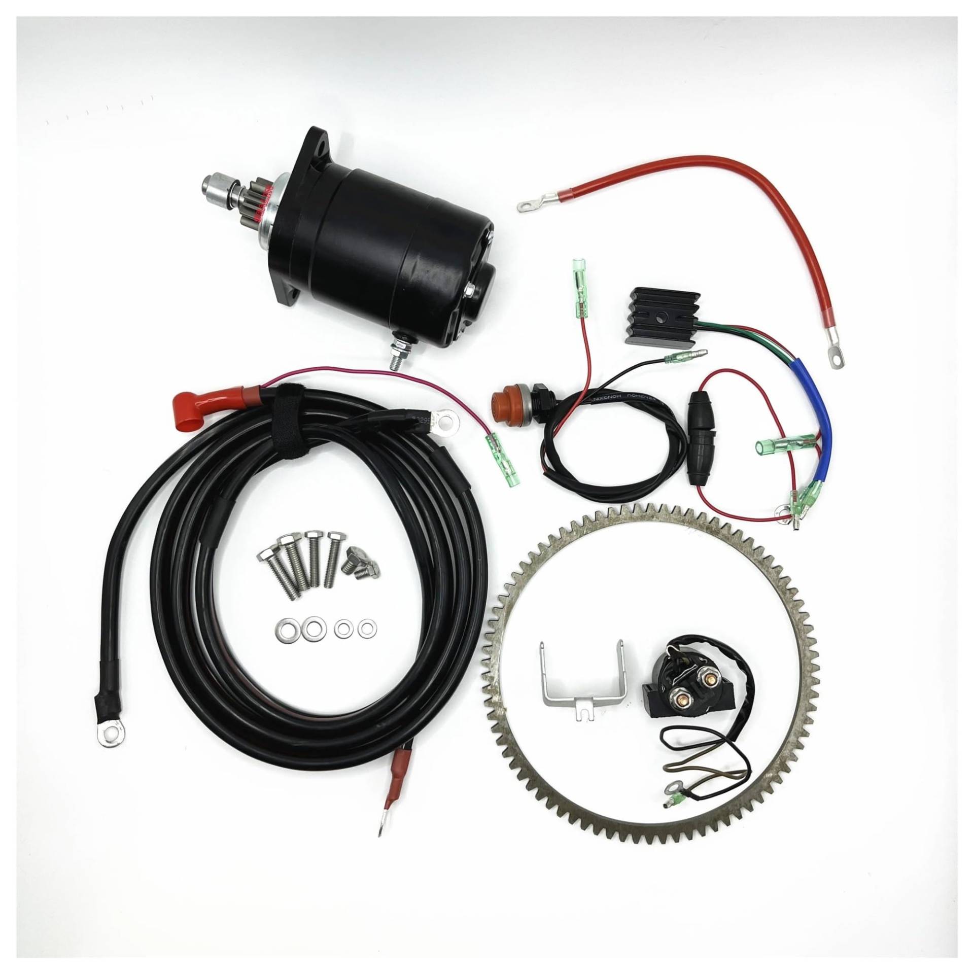 Startermotor FÜR TOHATSU FÜR Mercury FÜR AUßENBORDMOTOR 2 HUB 25HP 30HP M25 M30 ELEKTRISCHE Start KIT ZAHNKRANZ GLEICHRICHTER Start Relais Anlasser(with Gear Ring) von ODKBFG