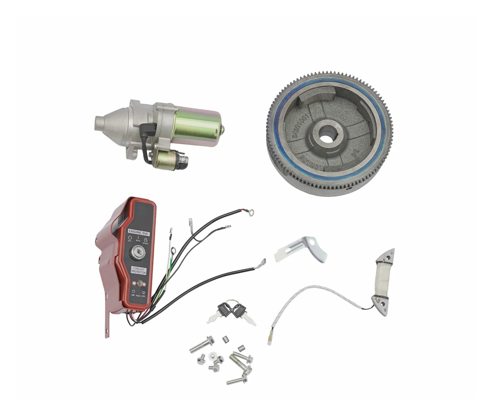 Startermotor Passend Für GX390 13HP GX340 11HP Motor Schwungrad Starter Ladung Zündspule Schalter Elektrische Starter Motor Kit Anlasser von ODKBFG