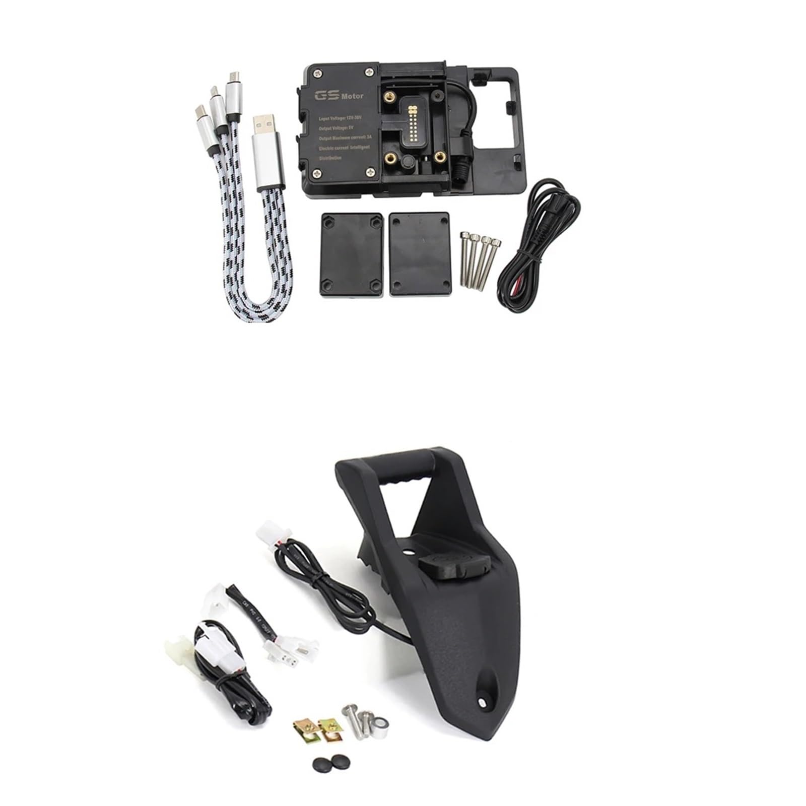 Telefonhalterung Motorrad Für Tmax T-max 530 T-max530 SX DX USB-Ladehalter Halterung 2017 2018 2019 Motorrad-Telefon-Navigationshalterung Navigation Halterung(22mm Set) von ODKBFG