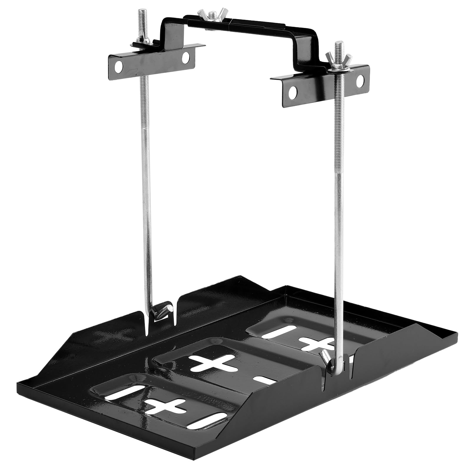 Batteriehalter Auto Batterieträger Verstellbar Autobatterie Halterung Universal Metall Batterie Haltefach Kit - 27cm bolzen mit 34.2 x 20cm Batteriefach für Auto Marine Wohnmobil von OEMASSIVE