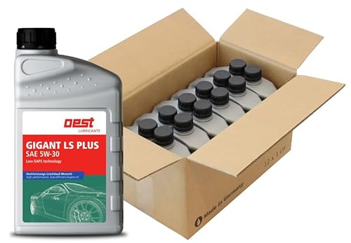 OEST Gigant LS Plus SAE 5W-30 Mehrbereichs-Leichtlauf-Motoröl (12x1L) von OEST