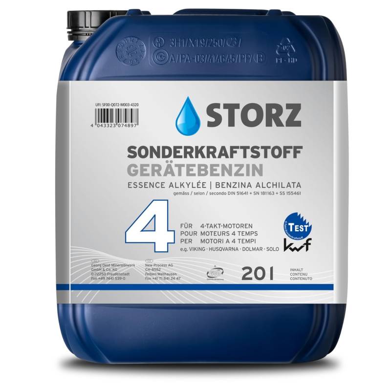 Storz 4T Gerätebenzin - 20 Liter Kanister | Sonderkraftstoff | reines Alkylatbenzin von OEST