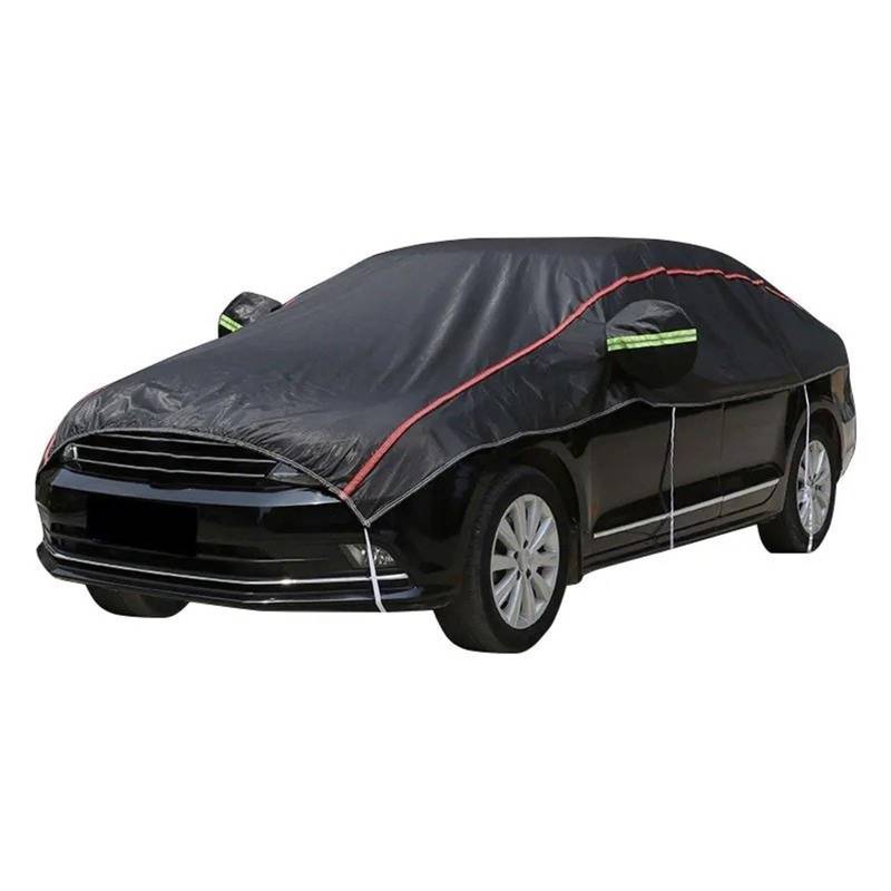 Auto Sonnenshutz Universal-Halbautoabdeckung Wasserdichte Außenabdeckung Sonnenschutz Regenschutz UV-Schutz Staubdicht Schneefest Karosserieabdeckung SUV-Limousinen Sonnenblende Auto Netz(Sedan Black) von OEXRIG