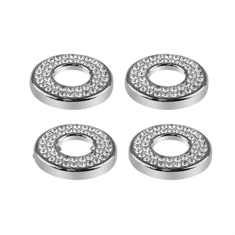 Autozubehör Innenraum Für Benz EC Für GLC Klasse Lift Bolzen Sparkle Zugstange Bling Auto Türschloss Pin Ring Abdeckung Kristall Decroation Zubehör 4x Innenraum Auto Zubehör(Circular White) von OEXRIG