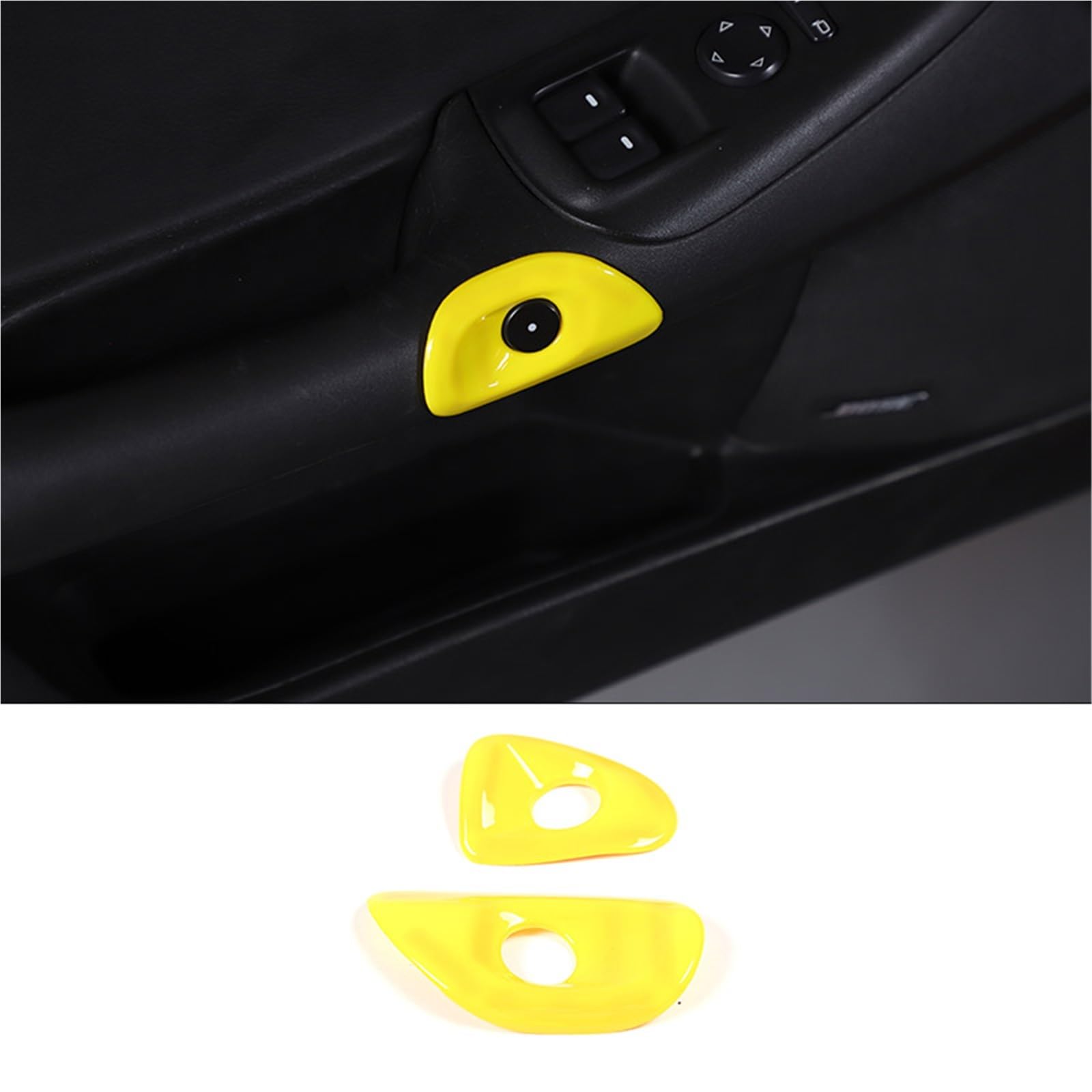 Autozubehör Innenraum Für Chevrolet Für Corvette C6 2005-2013 Auto Tür Schalter Abdeckung Trim Aufkleber Auto Innen Zubehör ABS Carbon Faser/schwarz/Rot Innenraum Auto Zubehör(Yellow) von OEXRIG