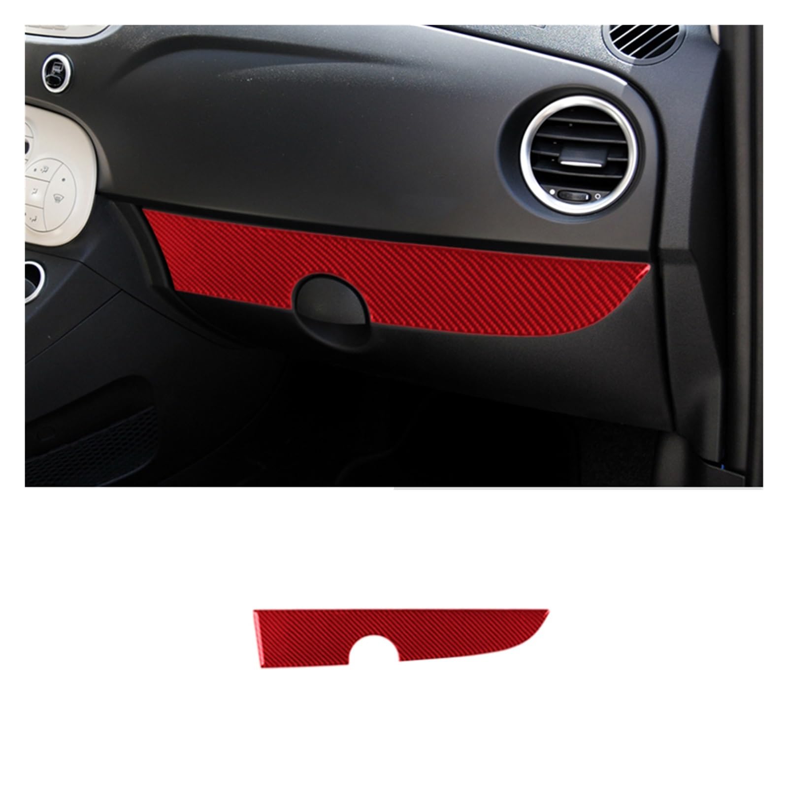 Autozubehör Innenraum Für Fiat 500 2012-2015 Auto Handschuhfach Panel Aufkleber Innen Dekorative Trim Carbon Faser Innenraum Auto Zubehör(E) von OEXRIG