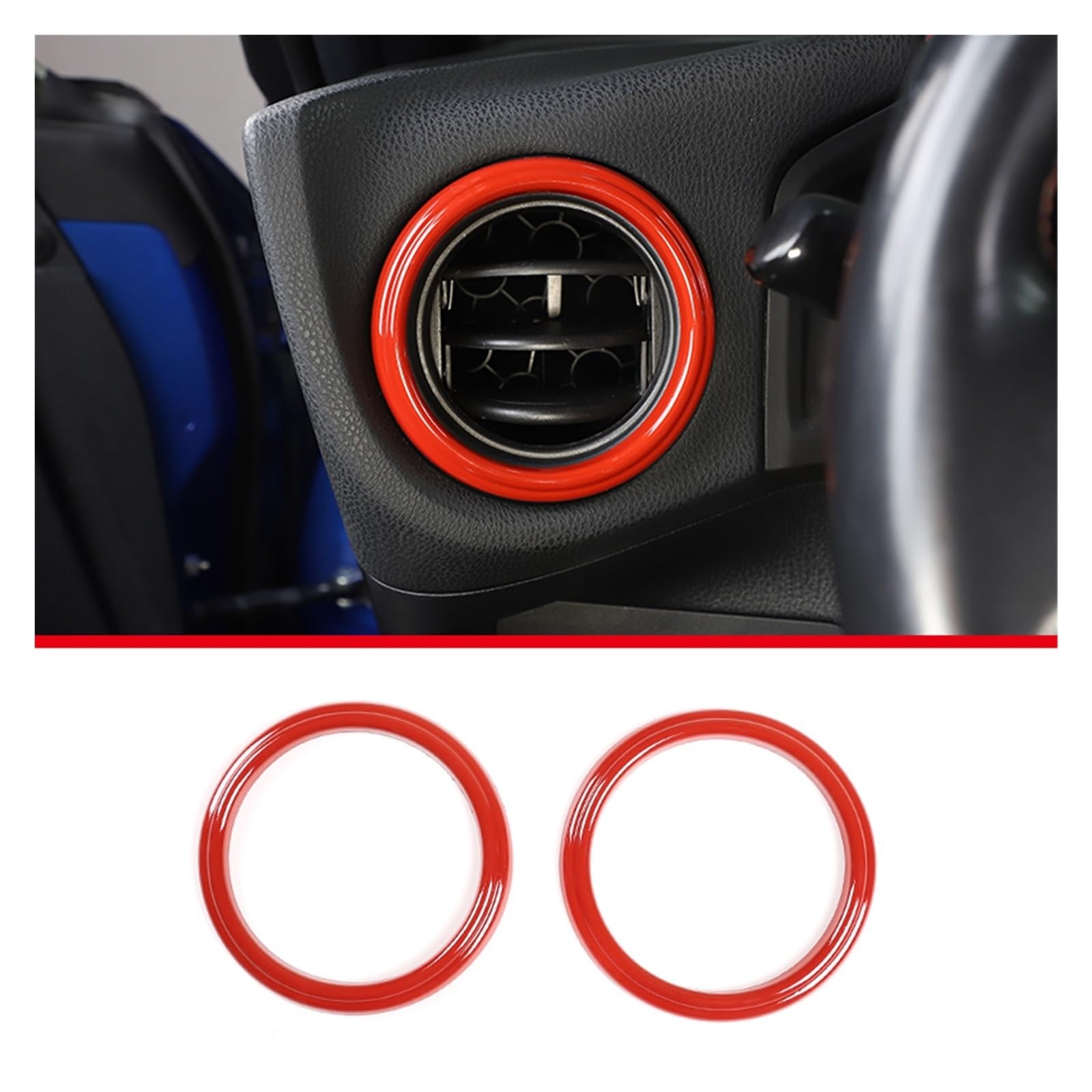 Autozubehör Innenraum Für Toyota 86 GT86/Für Subaru Für BRZ 2012-2020 ABS Carbon Faser Auto Dashboard Seite Air Vent Dekoration Ring Abdeckung Trim Auto Zubehör Innenraum Auto Zubehör(Style D Red) von OEXRIG