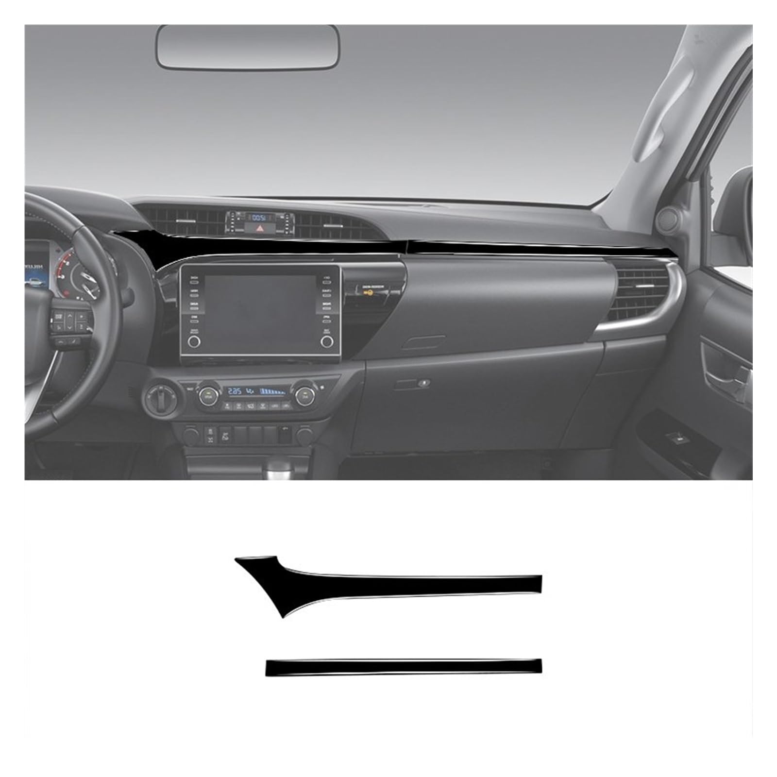 Autozubehör Innenraum Für Toyota Für Hilux 2015-2021 Carbon Faser Dashboard Navigation AC Air Outlet Rahmen Aufkleber Trim Abdeckung Auto Dekorative Aufkleber Innenraum Auto Zubehör(D) von OEXRIG