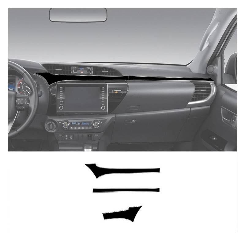 Autozubehör Innenraum Für Toyota Für Hilux 2015-2021 Carbon Faser Dashboard Navigation AC Air Outlet Rahmen Aufkleber Trim Abdeckung Auto Dekorative Aufkleber Innenraum Auto Zubehör(G) von OEXRIG