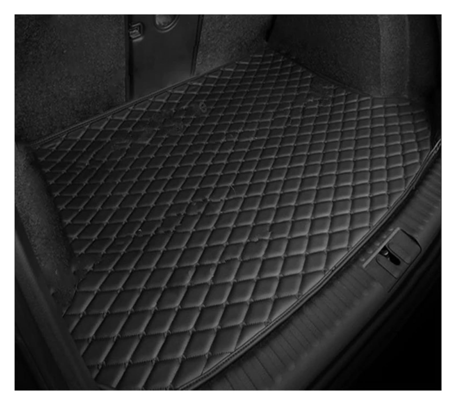 Kofferraummatte Für VW Für Touareg 7L 2002 2003 2004 2005 2006 2007 2008 2009 5 Sitz Auto Stamm Matten Wasserdicht Pads Fach Hinten Stamm Matt Teppich Kofferraum Cargo Schutzmatte(Black Black-A) von OEXRIG