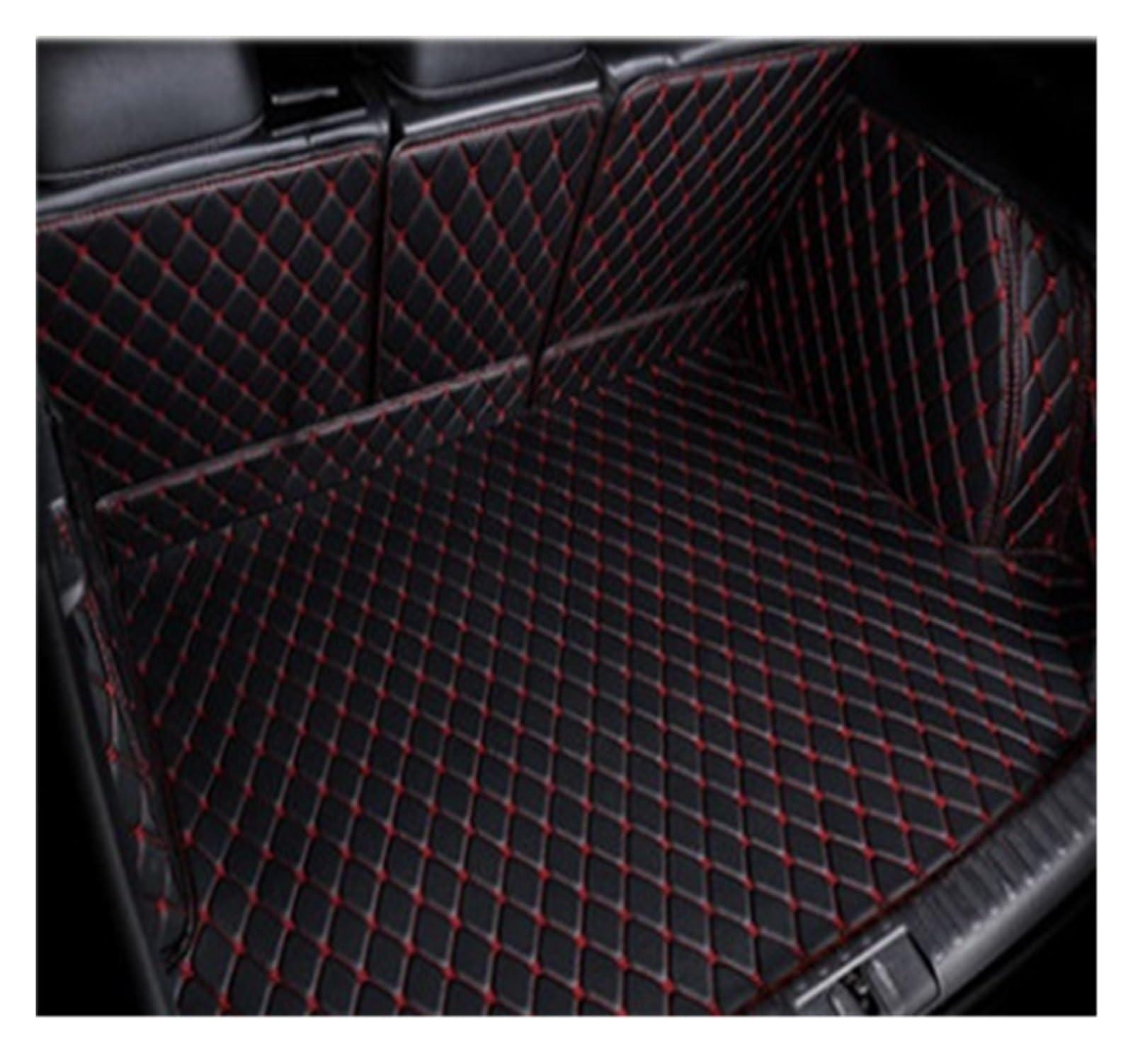 OEXRIG Kofferraummatte Für A6 C7 4G 2012 2013 2014 2015 2016 2017 2018 Leder Kofferraum Matte Stamm Boot Mat Liner Pad Kofferraum Cargo Schutzmatte(Black red) von OEXRIG