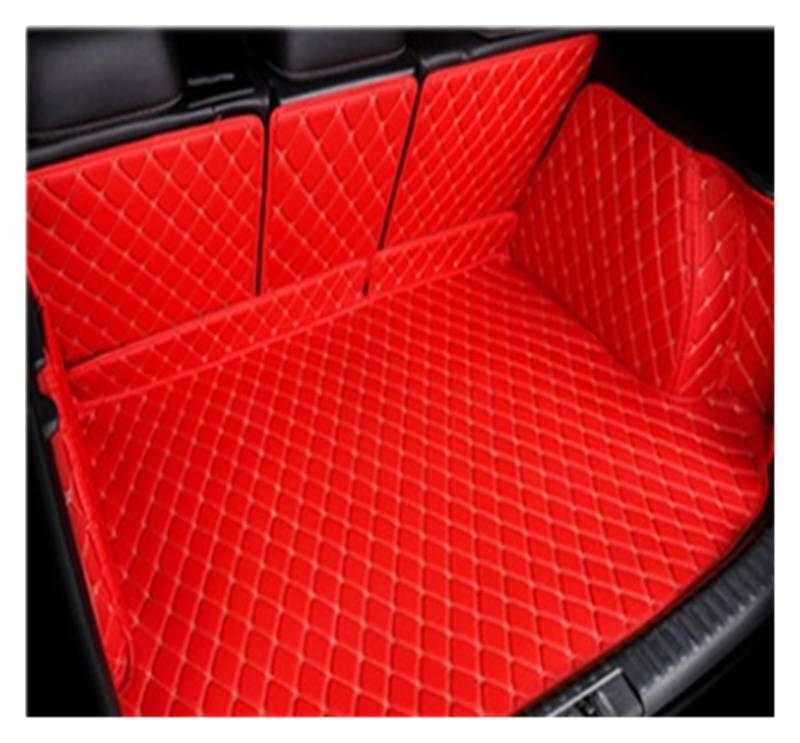 OEXRIG Kofferraummatte Für A6 C7 4G 2012 2013 2014 2015 2016 2017 2018 Leder Kofferraum Matte Stamm Boot Mat Liner Pad Kofferraum Cargo Schutzmatte(Red-B) von OEXRIG