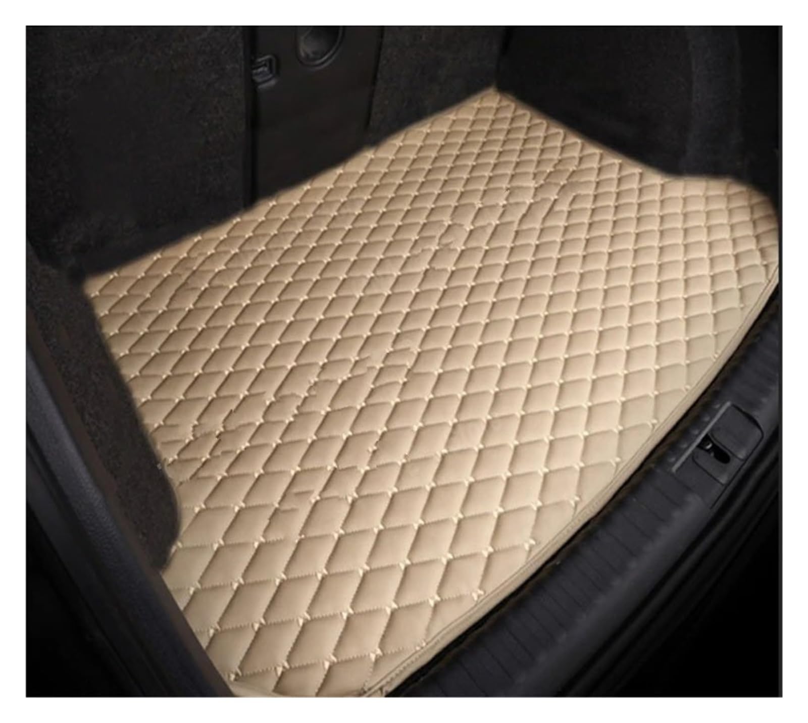 OEXRIG Kofferraummatte Für Kia EV6 CV 2022 2023 2024 Leder Kofferraum Lagerung Pad Auto Hinten Stamm Matten Auto Matte Kofferraum Cargo Schutzmatte(Beige-A) von OEXRIG