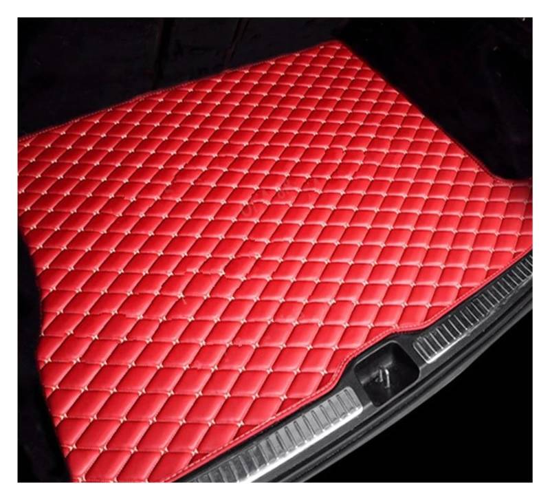 OEXRIG Kofferraummatte Für Kia EV6 CV 2022 2023 2024 Leder Kofferraum Lagerung Pad Auto Hinten Stamm Matten Auto Matte Kofferraum Cargo Schutzmatte(Racing Red-A) von OEXRIG