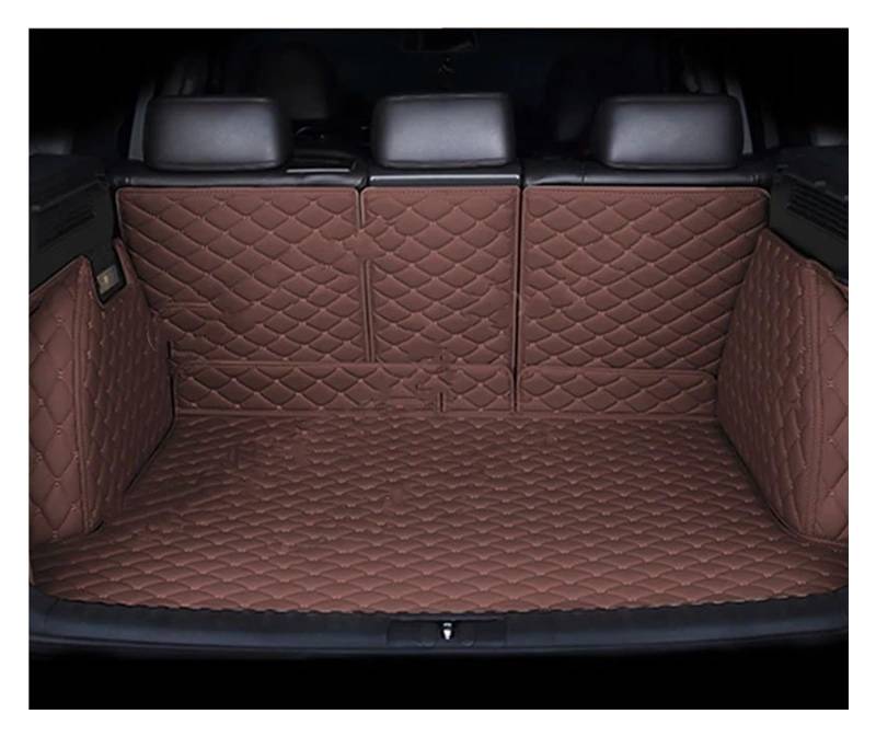 OEXRIG Kofferraummatte Für Kia Für Sportage KX5 QL 2017 2018 2019 2020 2021 2022 5 Sitz Leder Lagerung Pad Auto Hinten Stamm Matten Kofferraum Cargo Schutzmatte(Dark Brown-B) von OEXRIG