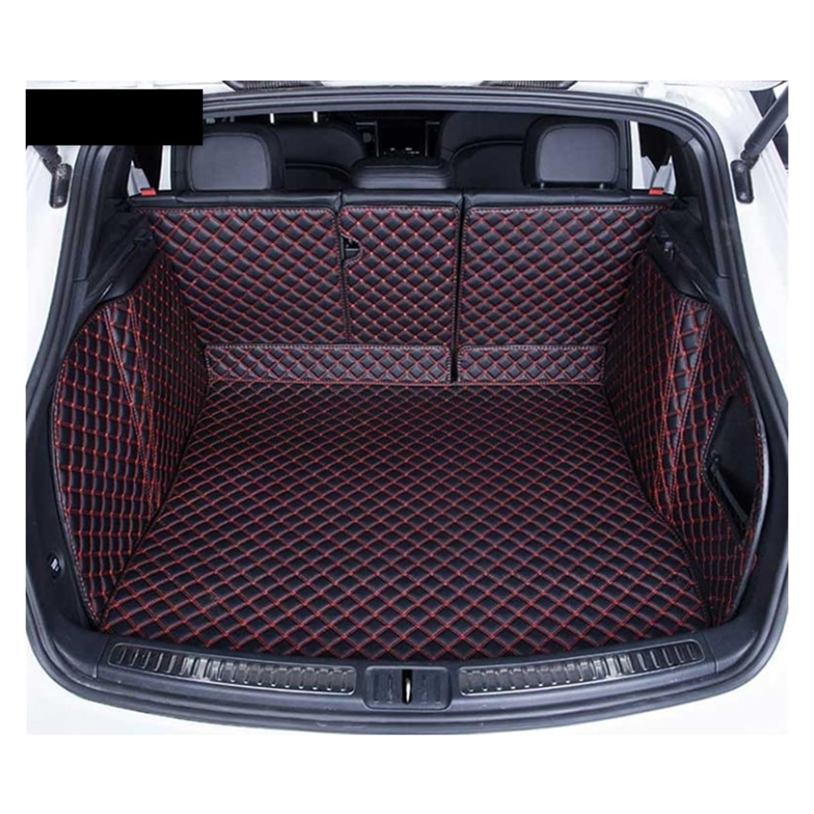 OEXRIG Kofferraummatte Für Macan 2014 2015 2016 2017 2018 2019 2020 Auto Stamm Matten Kofferraum Teppiche Cargo-Liner Kofferraum Cargo Schutzmatte(Black with red) von OEXRIG